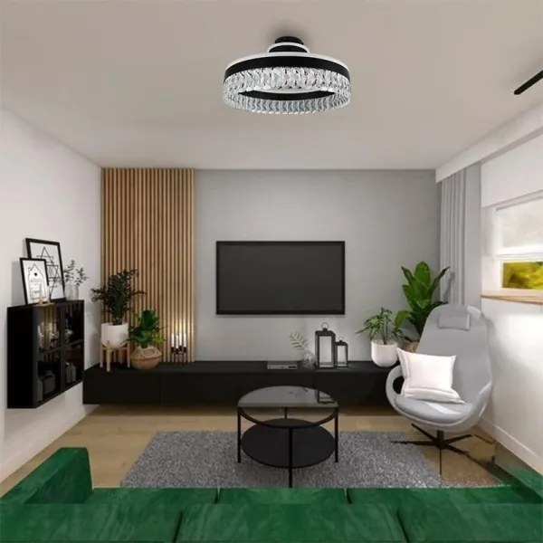 Lustră LED dimabilă aplicată LED/75W/230V 3000-6500K negru + telecomandă