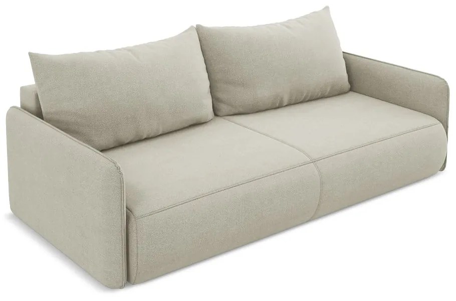 Canapea crem extensibilă/cu spațiu de depozitare 216 cm Nanea – Makamii