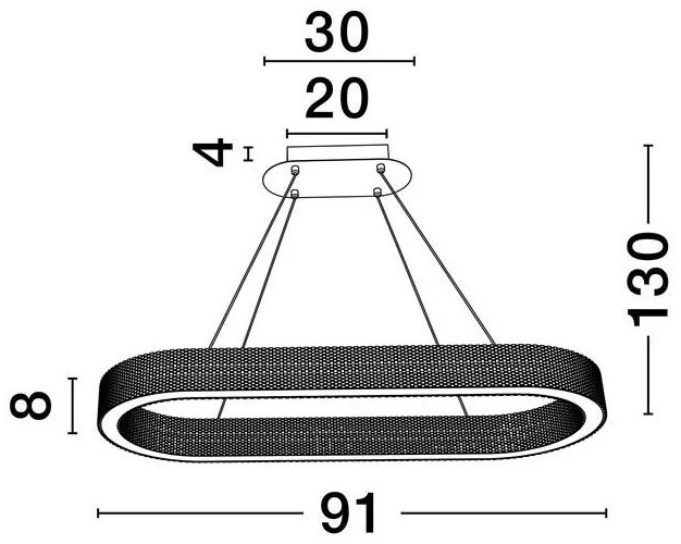 Lustra LED suspendata deosebita KLEPSIDRA, 90x30cm