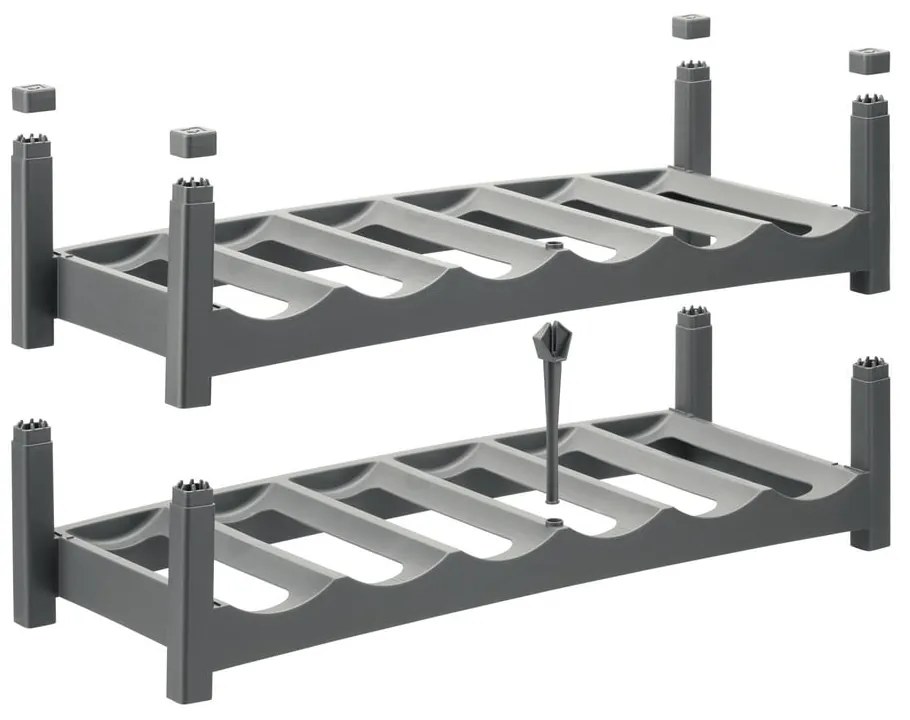 Raft de vin din plastic gri Vario - Rotho