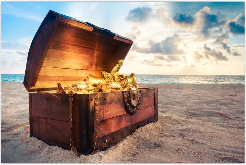 Tablou - Comoară pe plajă (90x60 cm)