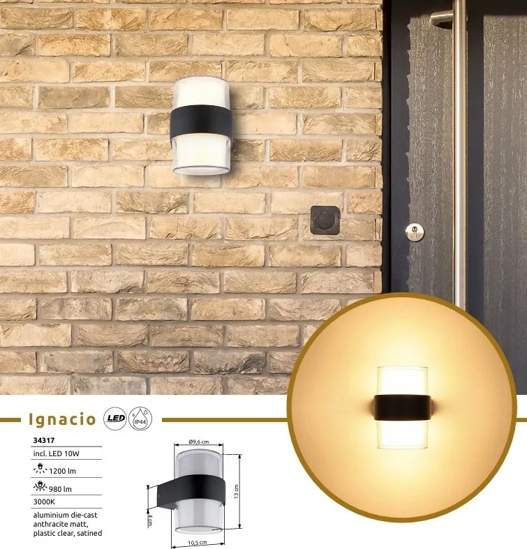 Aplica pentru iluminat exterior IP44 IGNACIO