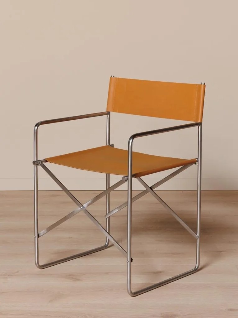 Scaun dining, pliabil, din piele naturala, Cuero