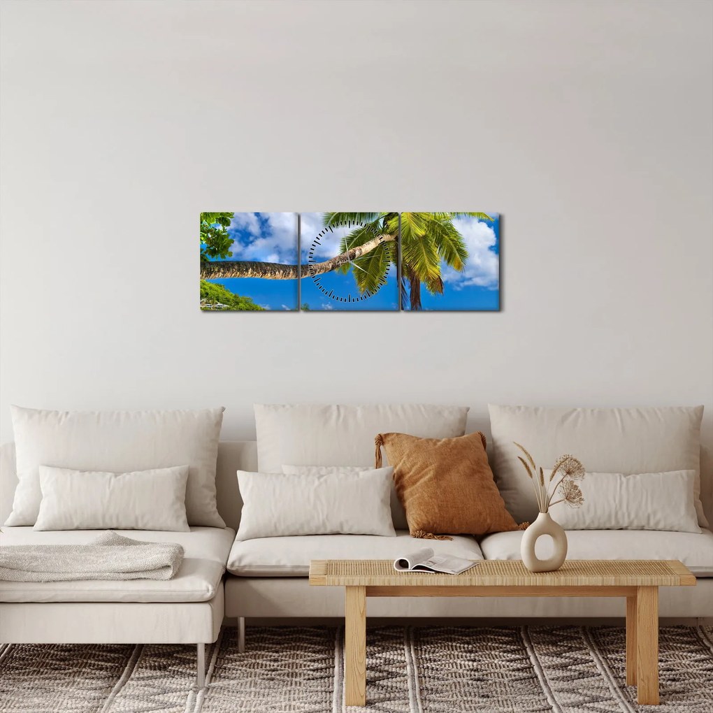 Tablou - Seychelles (cu ceas) (90x30 cm)