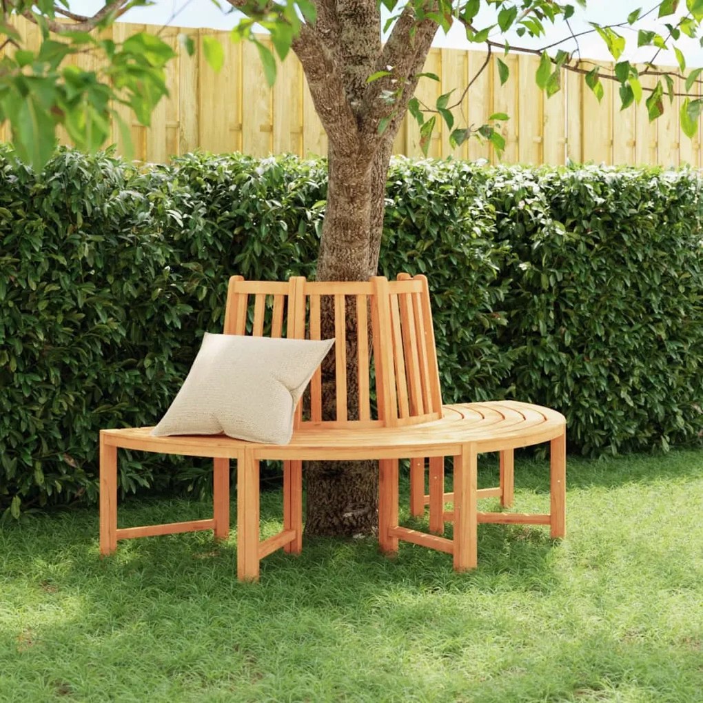 364406 vidaXL Bancă de copac semi rotundă, Ø160 cm, lemn masiv de tec