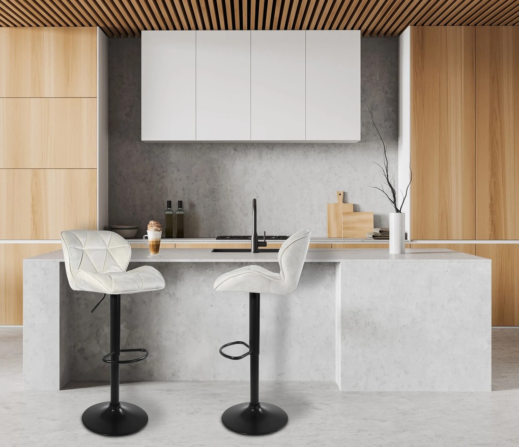 JAKS SCAUN DE BAR GRAPPO BLACK VELOUR BEJ