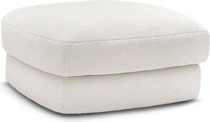 Taburet alb cu tapițerie din țesătură bouclé Leonore – Bobochic Paris