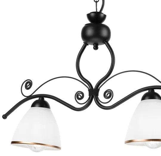 Lustră pe lanț RETRO 2xE27/60W/230V negru mat