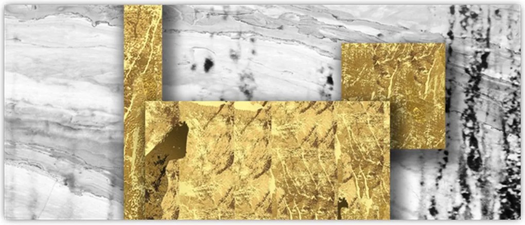 Tablou - Pătrate de aur N⁰1 (120x50 cm)