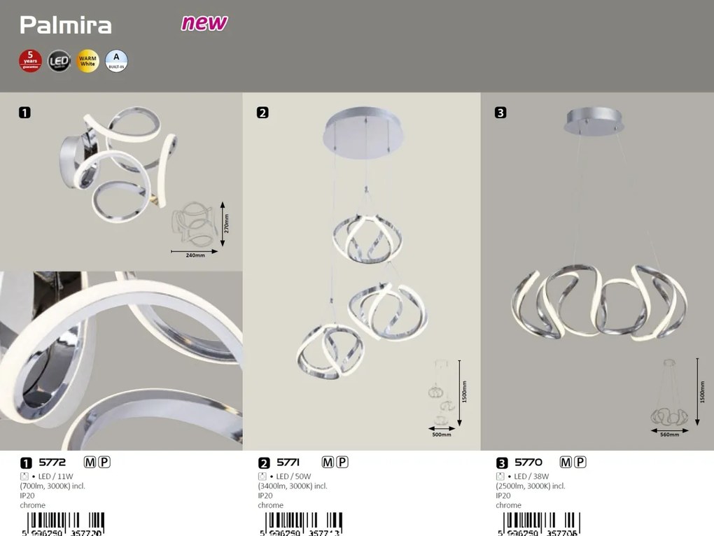 Lustra LED suspendata design modern Palmira 5771 RX