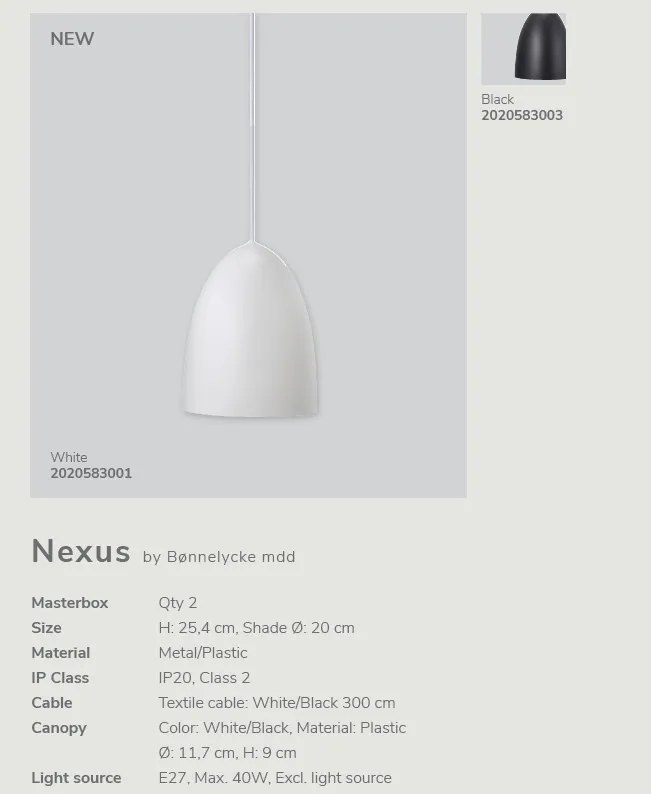 Lustra, Pendul modern design minimalist Nexus 2.0, negru 2020583003 DFTP