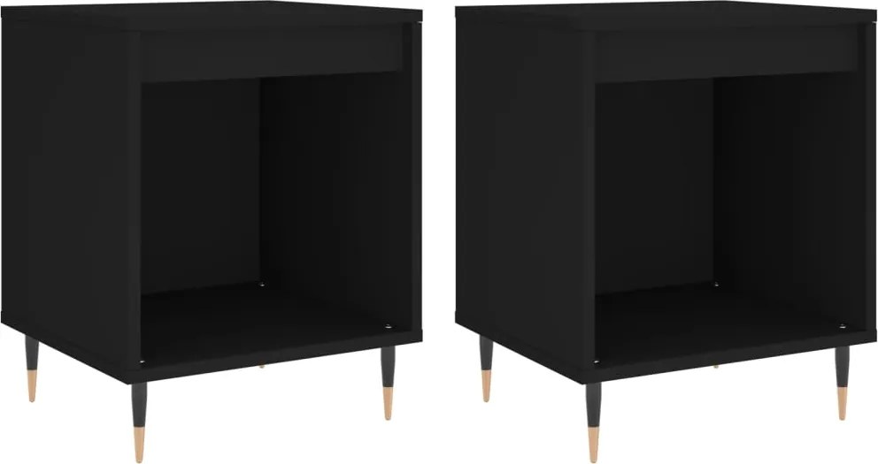 vidaXL Noptiere, 2 buc., negru, 40x35x50 cm, lemn compozit