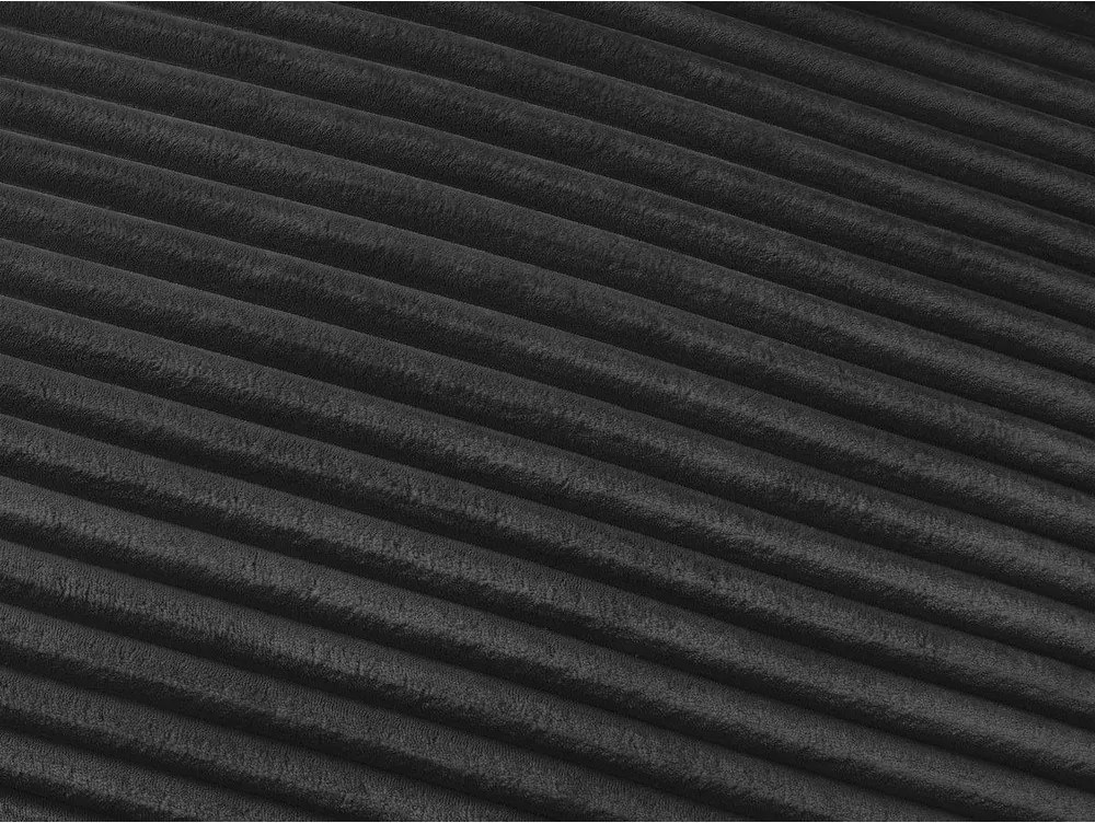 Canapea neagră pentru dormitul zilnic/extensibilă cu tapițerie din catifea reiată 240 cm Hugo – Bobochic Paris