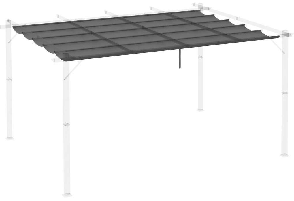 Outsunny Acoperis retractabil pentru pergola, Copertina de rezerva din material textil pentru pergole de 4 x 3 (m), gri inchis | AOSOM RO