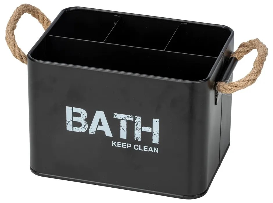 Organizator cu 4 compartimente pentru baie Wenko Gara, negru