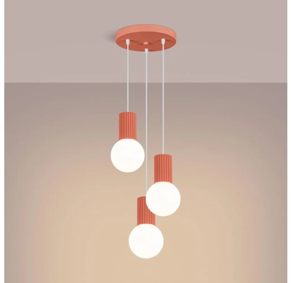Lustră pe cablu Sollux SL.1755 HALO 3xG9/8W/230V d. 25 cm roz
