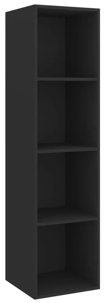 805490 vidaXL Dulap TV montat pe perete, negru, 37x37x142,5 cm, PAL