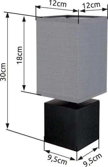 Globo 21628ALU - Lampă de masă VALENTINO, 1xE27/7W/230V, negru/antracit
