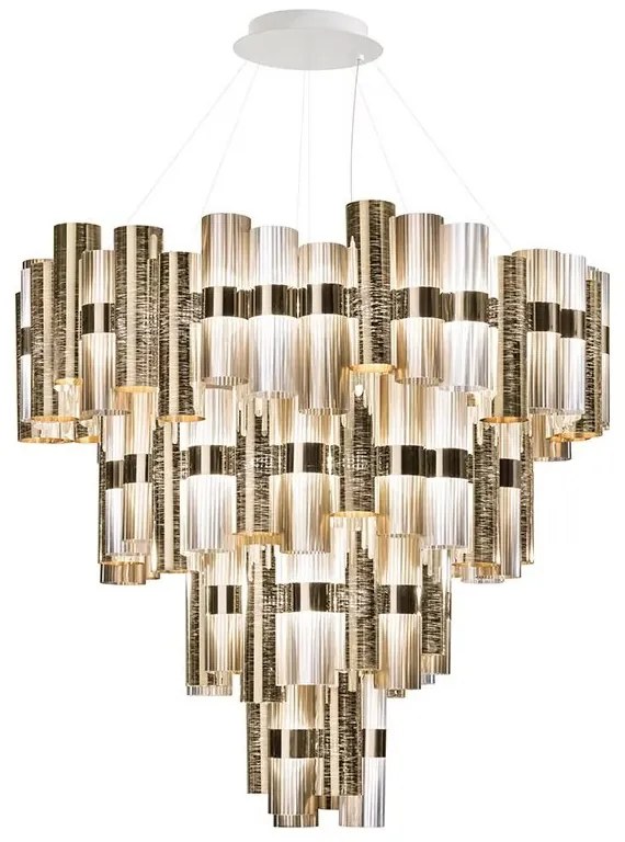 Lustra LED Art Deco de dimensiuni mari, realizata manual LA LOLLO 4XL Gold