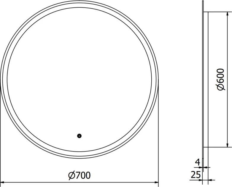 Mexen Gobi oglindă de baie iluminată, rotundă 70 cm, LED 6000K, anti-aburire - 9801-070-070-611-00
