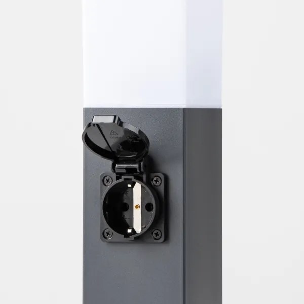 Brilagi - Lampă de exterior NOVA cu 2 prize SCHUKO, 1xE27/15W/230V, 40 cm, IP44, antracit