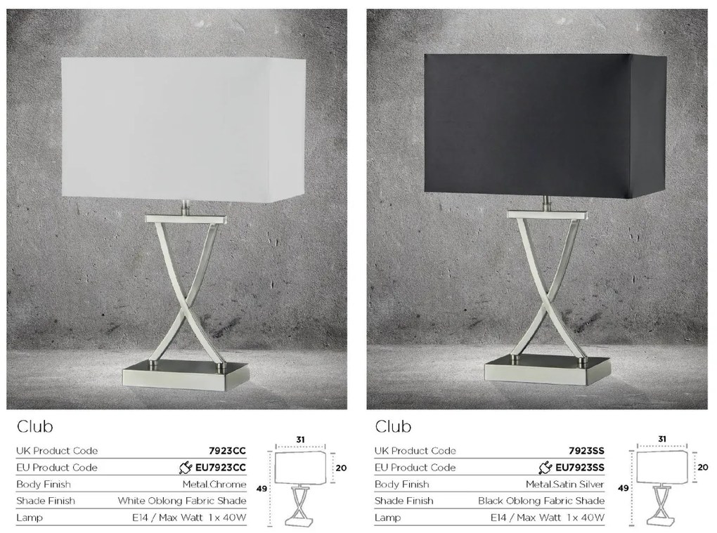 Veioza / Lampa de masa decorativa design modern CLUB EU7923SS SRT