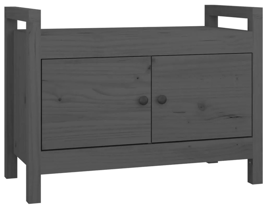vidaXL Bancă de hol, gri, 80x40x60 cm, lemn masiv pin