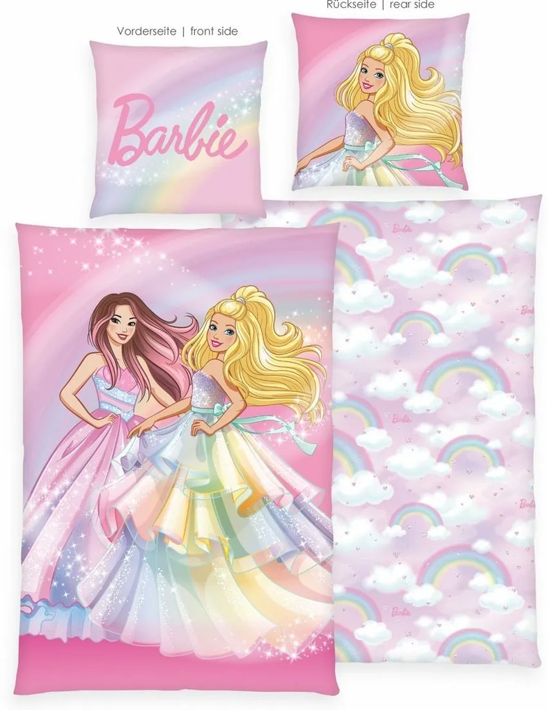 Lenjerie de pat din bumbac Herding Barbie, 135 x 200 cm, 80 x 80 cm