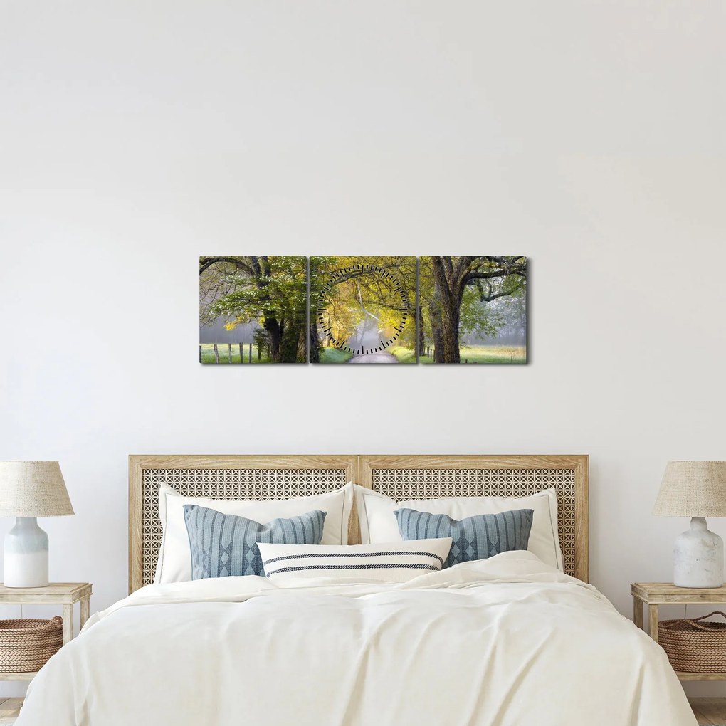 Tablou - Smoky Mountains, Gatlinburg, SUA (cu ceas) (90x30 cm)