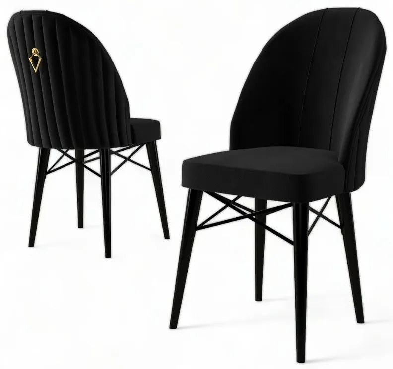 Set de scaune de sufragerie Ritim Black, 6 buc.