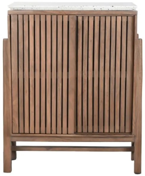 Bufet inalt, natur, din lemn de acacia si blat din terrazo, Brione
