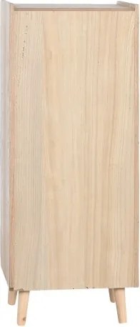 Comoda natur din lemn de paulownia si rattan, 40X30X104 cm
