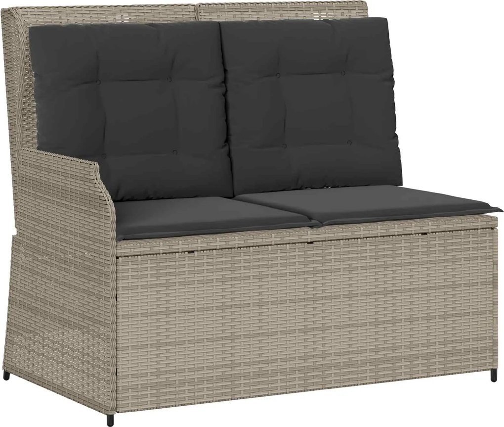 vidaXL Bancă de grădină Gri deschis poliratan