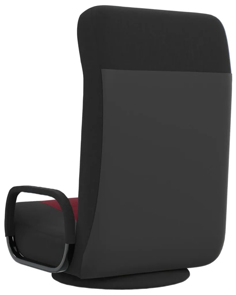 Scaun de podea pivotant, negru si rosu vin, material textil 1, black and wine red