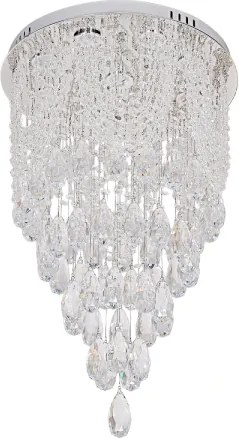 Lampă de tavan cu cristale MAJURO LED/30W/230V Ø 40 cm crom lucios + telecomandă