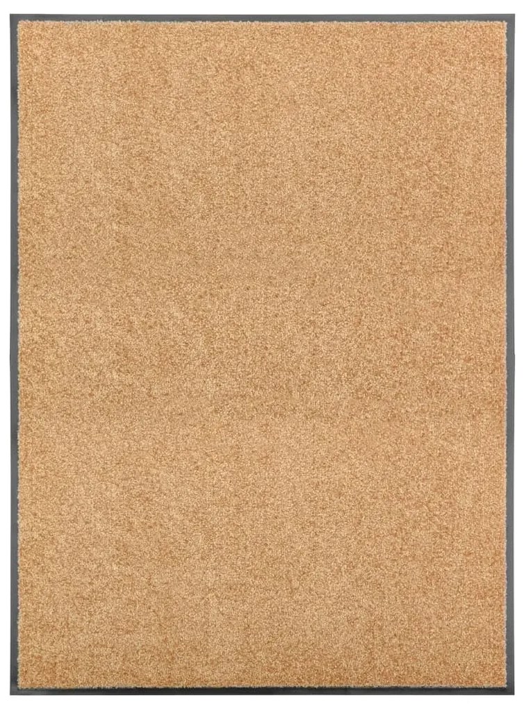 vidaXL Covoraș de ușă lavabil crem 90x120 cm