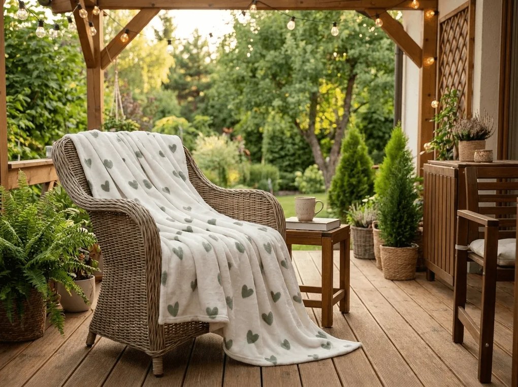Patura Cocolino HEARTINO, crem Dimensiune: 200 x 220 cm
