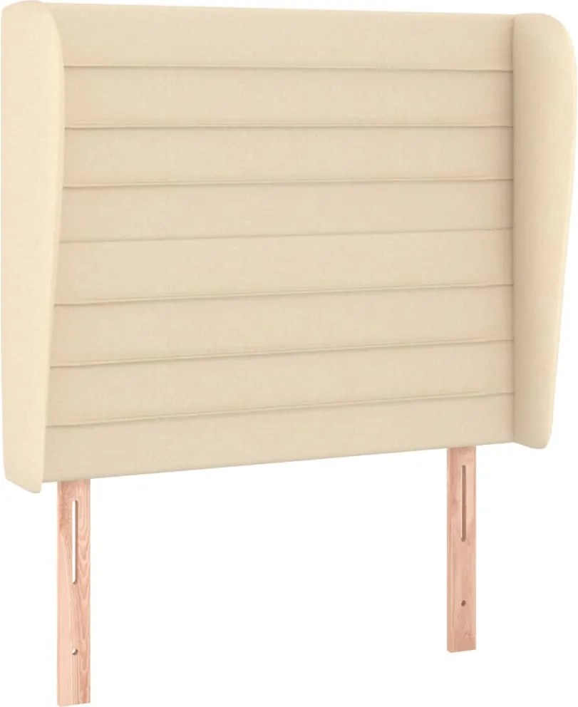 vidaXL Tăblie de pat cu aripioare, crem, 103x23x118/128 cm, textil