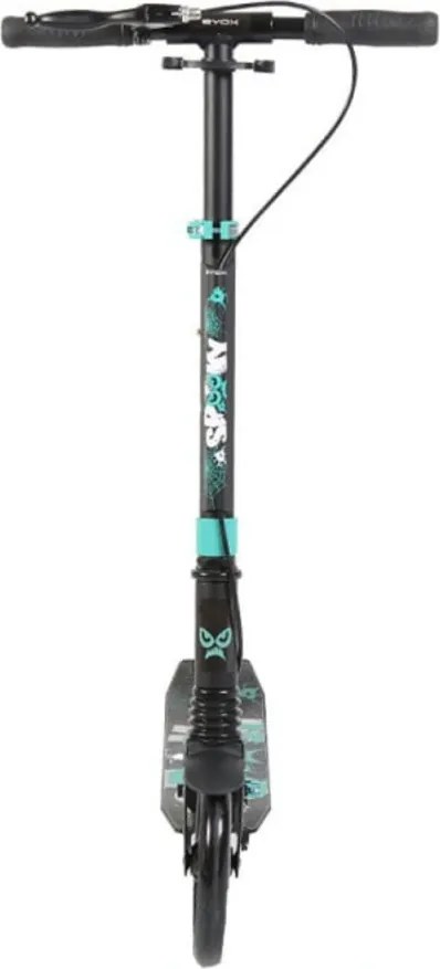 Trotineta din aluminiu NOVOKIDS™ Spooky Scooter, Frana de mana, Maxim 100 kg, Functie Super Brake, Maner reglabil pe inaltime, Diametru roata 200 mm,