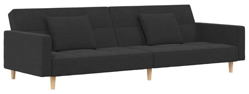 337428 vidaXL Canapea extensibilă cu 2 locuri, 2 perne, gri închis, textil