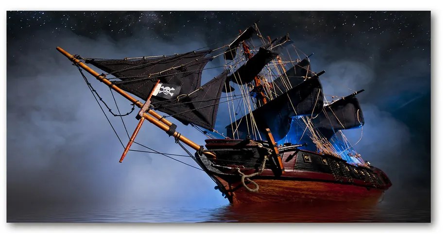 Tablou sticlă acrilică Corabie de pirati