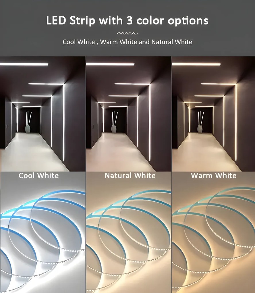 KIT Banda LED Digitală Premium – Iluminare Caldă de 3000K, 10m, 12W/M, 24V, cu Transformator de 150W și Controler pentru Design Modern