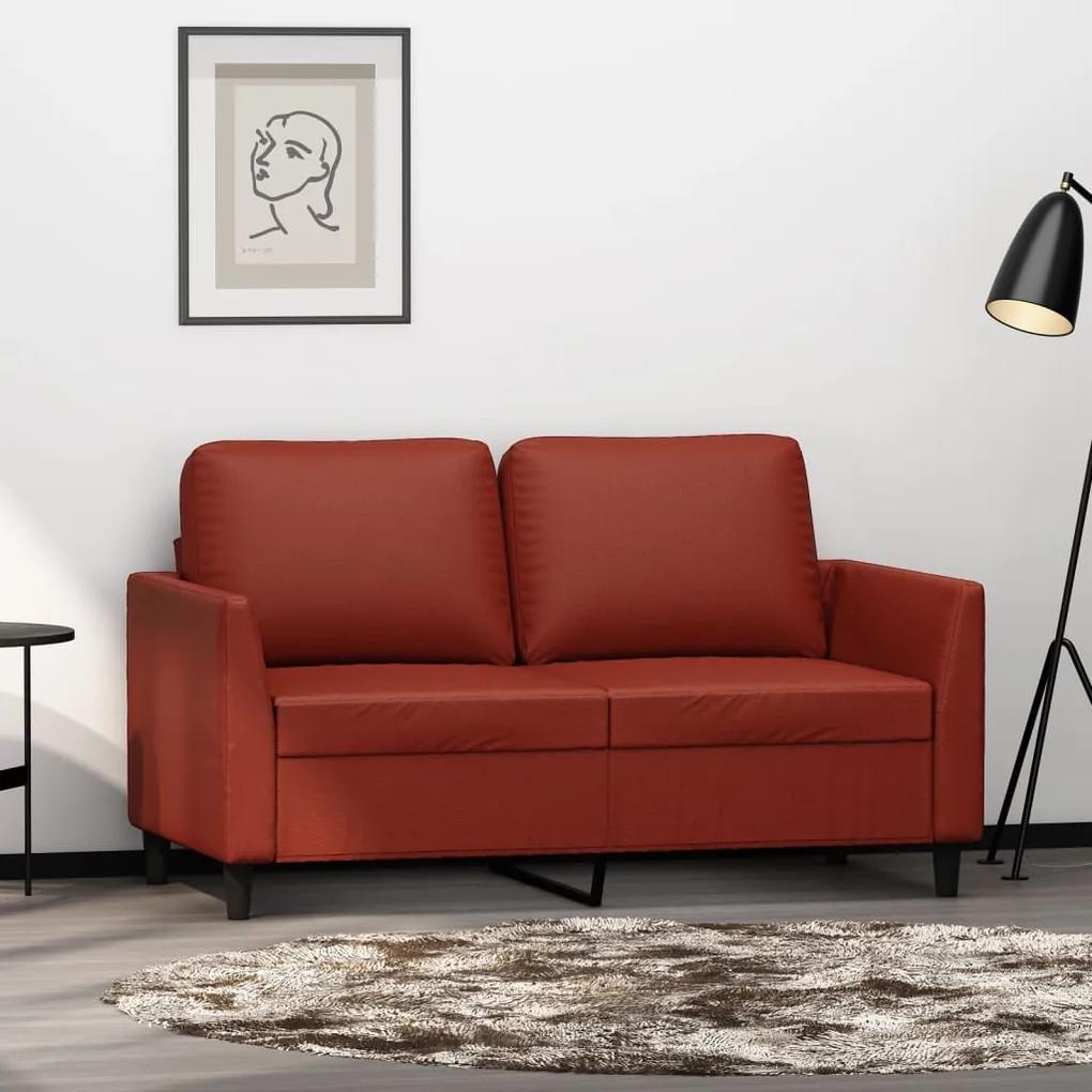 Canapea cu 2 locuri, rosu vin, 120 cm, material textil Bordo, 140 x 77 x 80 cm