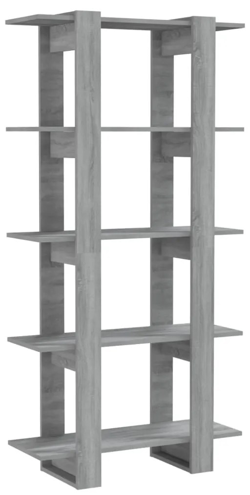 813573 vidaXL Bibliotecă/Separator cameră, gri sonoma, 80x30x160 cm, PAL