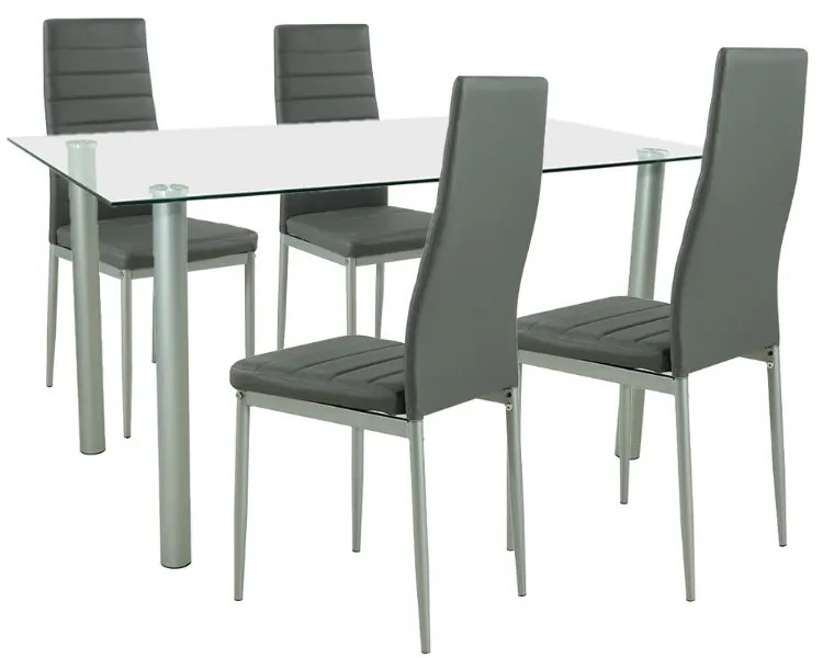 Set de masă Verna 4+1 gri-gri