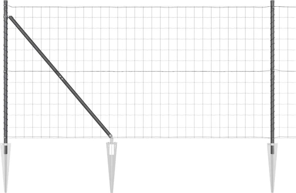 vidaXL Gard cu Stâlp Gri 1,2 x 25 m Oțel și PVC