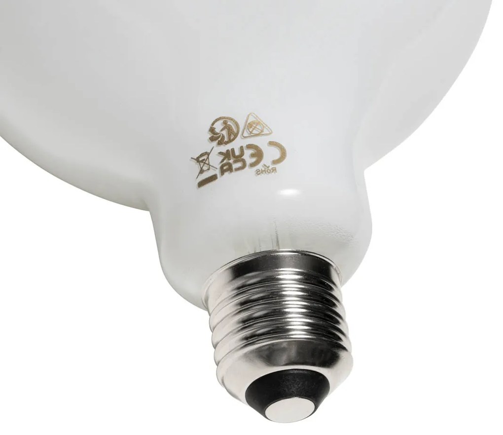 Set de 5 becuri LED E27 dimabile, opale, G125, 5W, 450 lm, 2700K