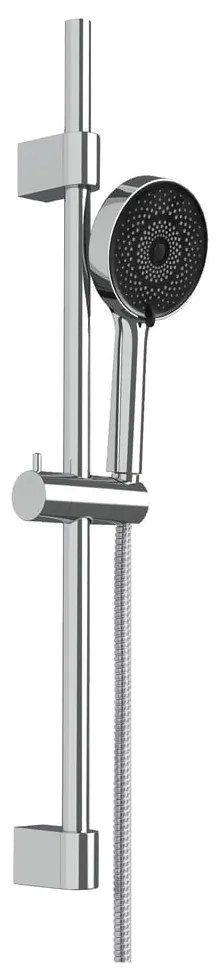 Set de duș argintiu din oțel inoxidabil 70 cm cu duș de mână, cu suport glisant Softwater – Wenko