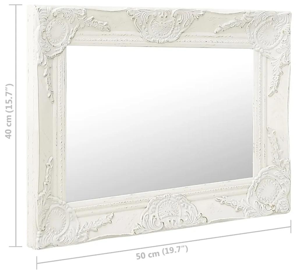 Oglinda de perete in stil baroc, alb, 50 x 40 cm 1, Alb, 50 x 40 cm