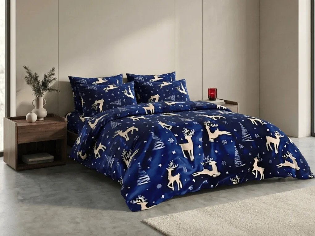 Lenjerie cocolino NIVALIS albastru Dimensiune lenjerie de pat: 70 x 90 cm | 140 x 200 cm